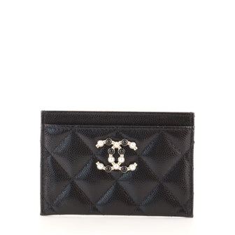 Chanel Coco Candy Card Holder Quilted Caviar