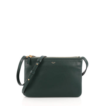 Celine Trio Crossbody Bag Leather Small Green