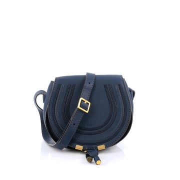 Chloe Marcie Crossbody Bag Leather Small Blue
