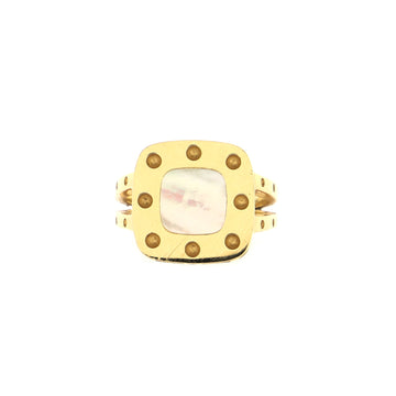 Roberto Coin Pois Moi Square Ring 18K Yellow Gold and Mother of Pearl