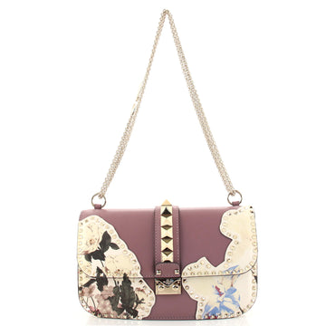 Valentino Kimono 1997 Glam Lock Shoulder Bag Printed Leather Medium