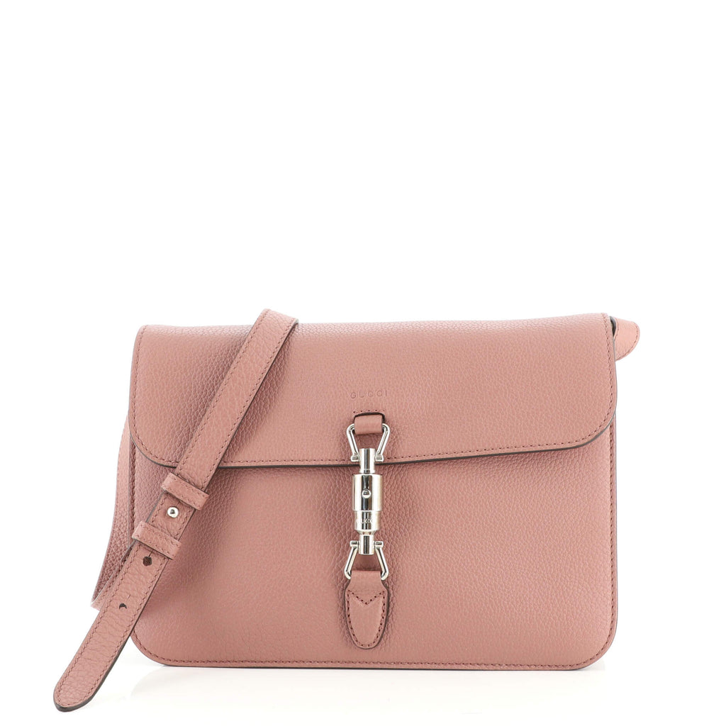 Gucci Jackie Soft Flap Shoulder Bag Leather Pink 1629474