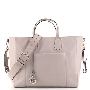 Christian Dior Front Pocket Shopping Tote Leather with Cannage Quilt Detail Medium