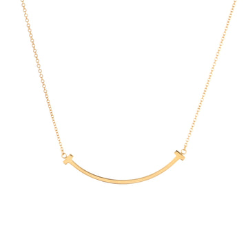 Tiffany & Co. T Smile Pendant Necklace 18K Rose Gold Small