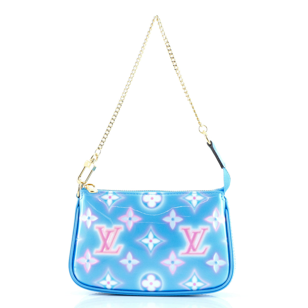 Louis Vuitton, Bags, Louis Vuitton Pochette Accessoires Valentine Neon  Monogram Vernis Mini Blue