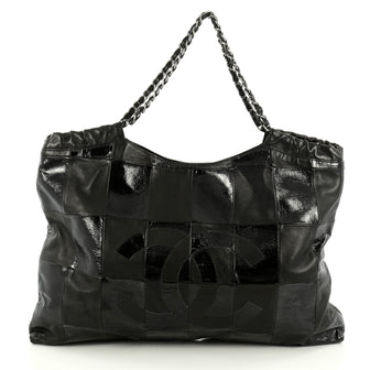Chanel Brooklyn Tote Leather Patchwork Large black