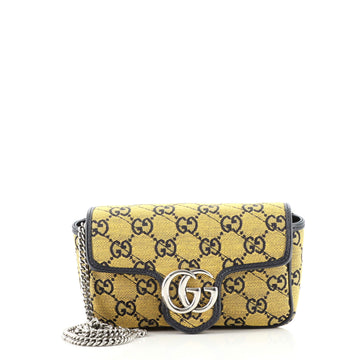 Gucci GG Marmont Flap Bag Diagonal Quilted GG Canvas Super Mini