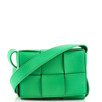 Bottega Veneta Cassette Crossbody Bag Maxi Intrecciato Leather Extra Mini