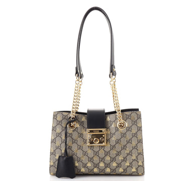 Gucci Padlock Chain Tote Printed GG Coated Canvas Small