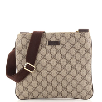 Gucci Zip Top Messenger Bag GG Coated Canvas Small