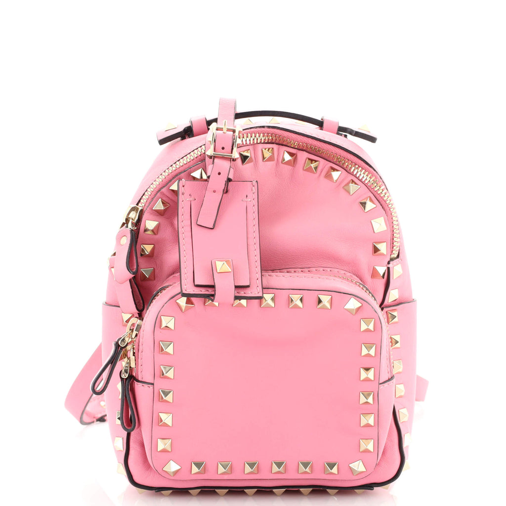 Valentino Pink Leather Mini Rockstud Backpack Valentino