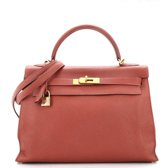 Kelly Handbag Sienne Togo with Gold Hardware 32