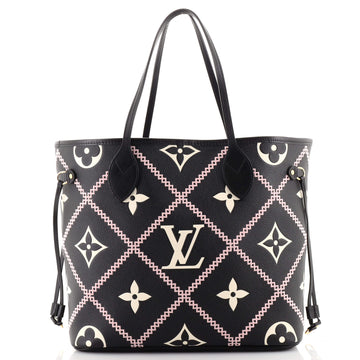 Louis Vuitton Neverfull NM Tote Monogram Empreinte Giant Broderies MM