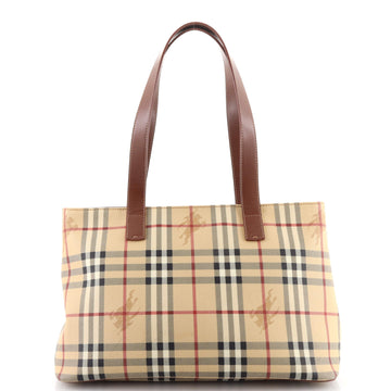 Burberry Shopper Tote Horseferry Check Coated Canvas Medium