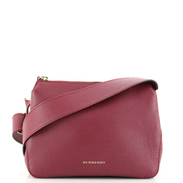 Burberry Helmsley Crossbody Bag Leather with House Check Canvas Small