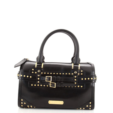 Burberry Alchester Bridle Bowling Bag Studded Leather Medium