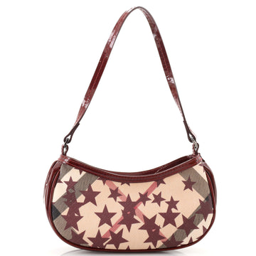 Burberry Pochette Shoulder Bag Nova Check Stars Coated Canvas