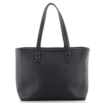Salvatore Ferragamo Marta Tote Perforated Leather Medium