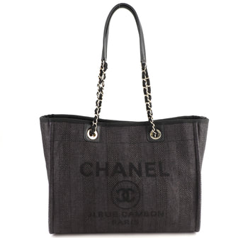 Chanel Deauville Tote Striped Raffia Small