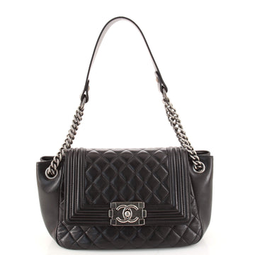 Chanel Boy Accordion Flap Bag Quilted Lambskin Small