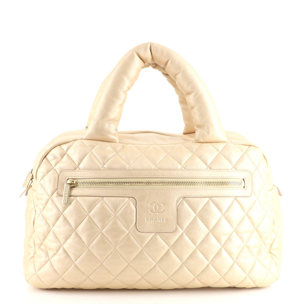Chanel Coco Cocoon Bowling Bag Quilted Lambskin Medium Gold 16310654