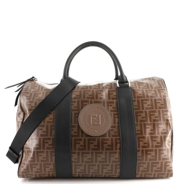 Fendi FF Logo Stamp Duffle Bag Zucca Coated Canvas Large