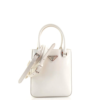 Prada Convertible Open Tote Spazzolato Leather Mini