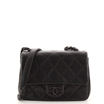 Chanel Incognito Square Flap Bag Quilted Caviar Mini