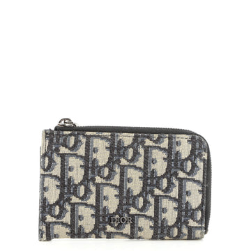 Christian Dior Half Zip Card Holder Oblique Canvas