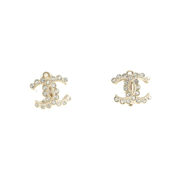 Chanel CC Clip-On Earrings Metal with Crystal