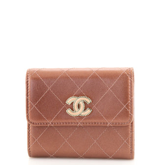 Chanel CC Trifold Wallet Quilted Calfskin Small