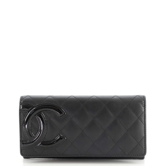 Chanel Cambon Gusset Wallet Quilted Lambskin Long