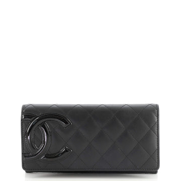 Chanel Cambon Gusset Wallet Quilted Lambskin Long
