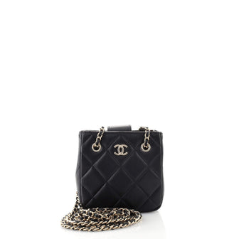 Chanel Square Pouch on Chain Quilted Lambskin Mini