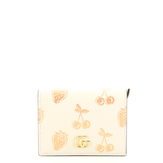 Gucci GG Marmont Flap Card Case Printed Leather