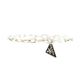 Prada Triangle Logo Charm Chain Bracelet Metal