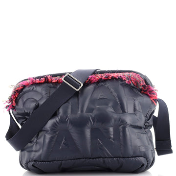 Chanel Doudoune Messenger Bag Embossed Nylon Medium