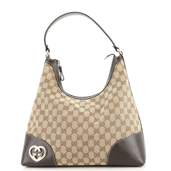 Gucci Lovely Heart Hobo GG Canvas Medium