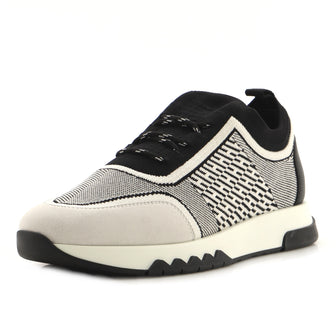 Hermes Women's Addict Sneakers Knit Fabric with Leather