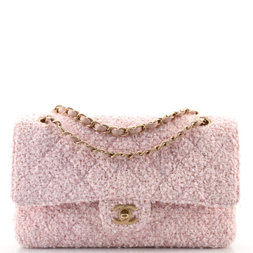 Chanel Vintage Classic Double Flap Bag Quilted Tweed Medium