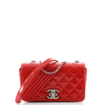 Chanel Coco Boy Flap Bag Quilted Patent Small