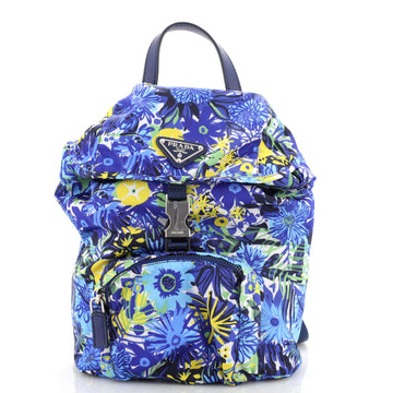 Prada Front Pocket Backpack Printed Tessuto Small
