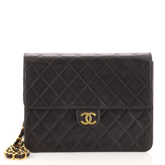 Chanel Vintage Clutch with Chain Quilted Leather Small