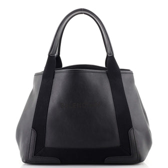 Balenciaga Navy Cabas Leather Small