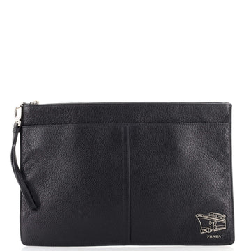 Prada Double Pocket Wristlet Vitello Daino Large