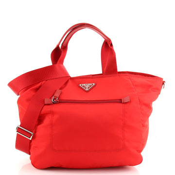 Prada Convertible Front Pocket Tote Tessuto Medium