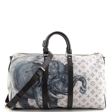 Louis Vuitton Keepall Bandouliere Bag Limited Edition Chapman Savane Monogram Canvas 45