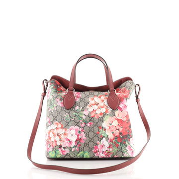 Gucci Signature Fold Over Tote Blooms Print GG Coated Canvas Medium