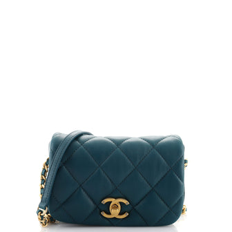 Chanel Nailed CC Full Flap Bag Quilted Calfskin Mini