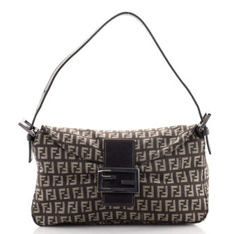 Fendi Double Flap Bag Zucchino Canvas Medium